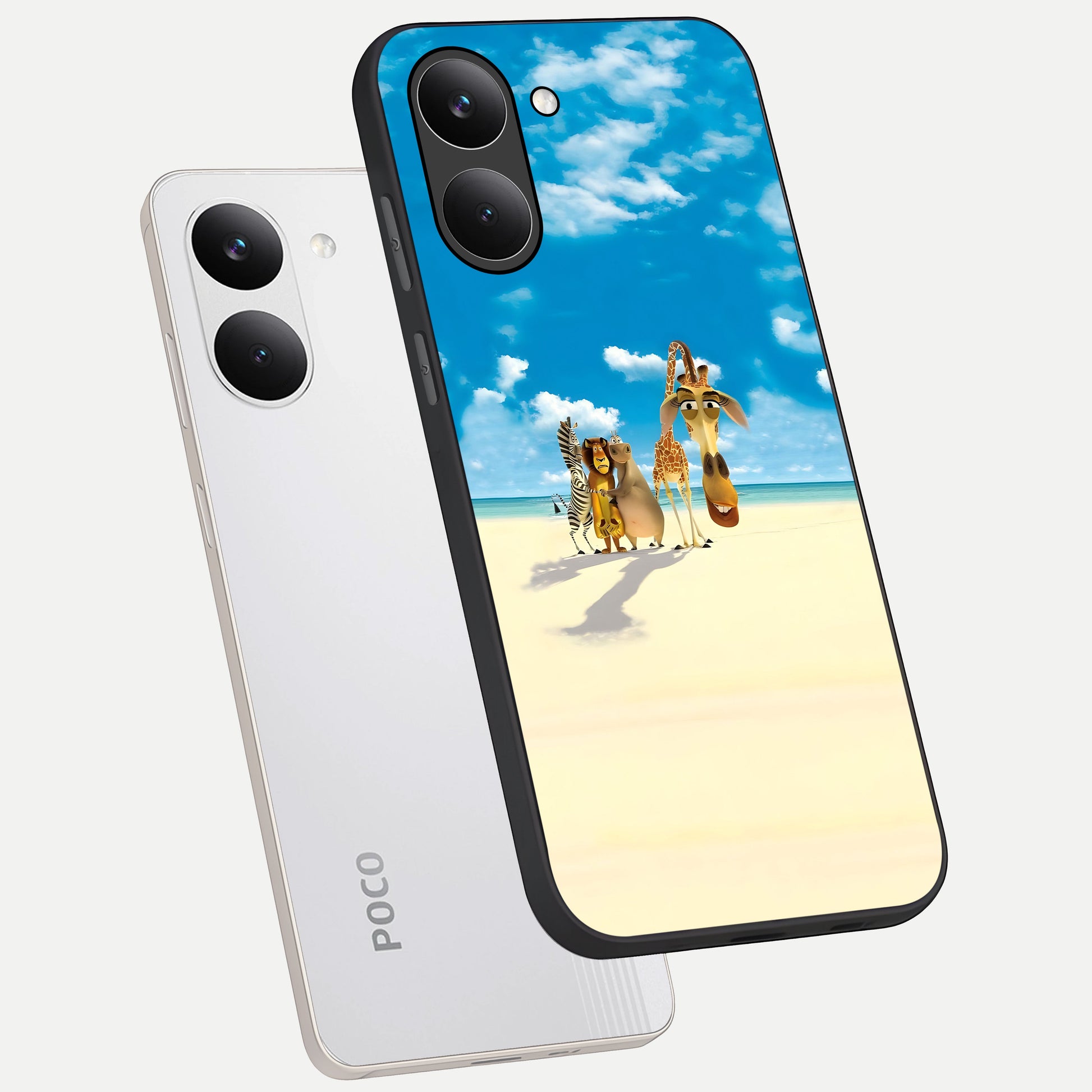  Tropical Fun Squad phone case For Poco X8 Pro showing premium glass back cover with detailed artwork