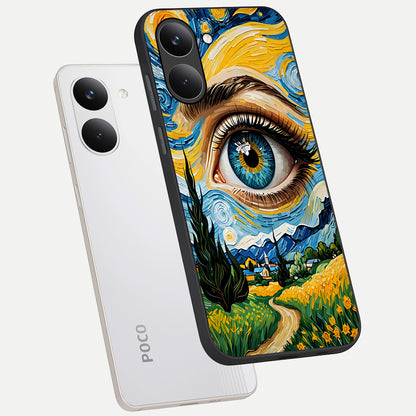  Van Gogh Eye phone case For Poco X8 Pro showing premium glass back cover with detailed artwork