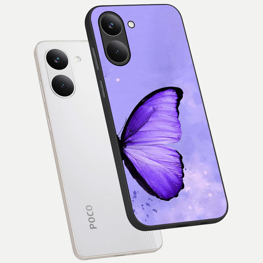  Violet Dream Wing phone case For Poco X8 Pro showing premium glass back cover with detailed artwork