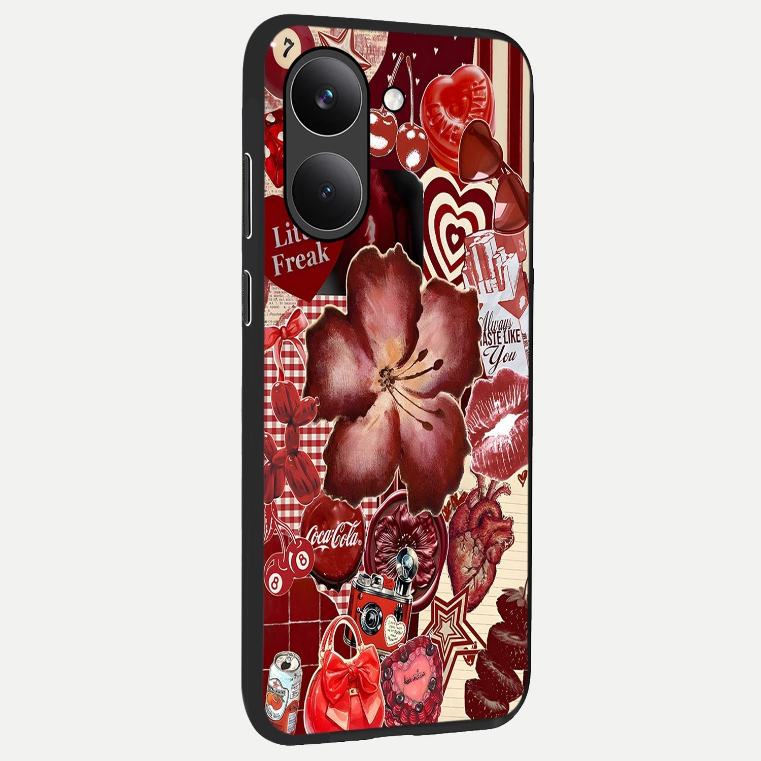  Aesthetic Little Freak back cover For Poco X8 Pro slim fit glass case with vibrant aesthetic design