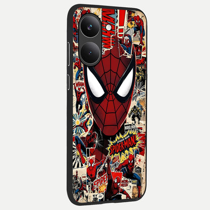  Aesthetic Wonder Spider back cover For Poco X8 Pro slim fit glass case with vibrant aesthetic design