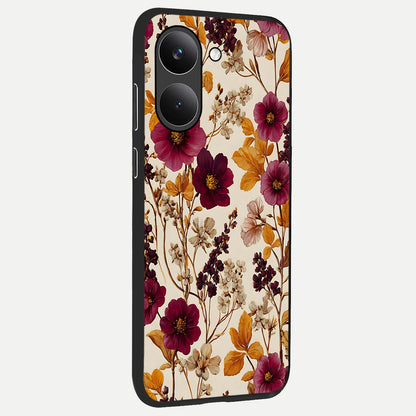  Autumn Wine Bloom back cover For Poco X8 Pro slim fit glass case with vibrant aesthetic design