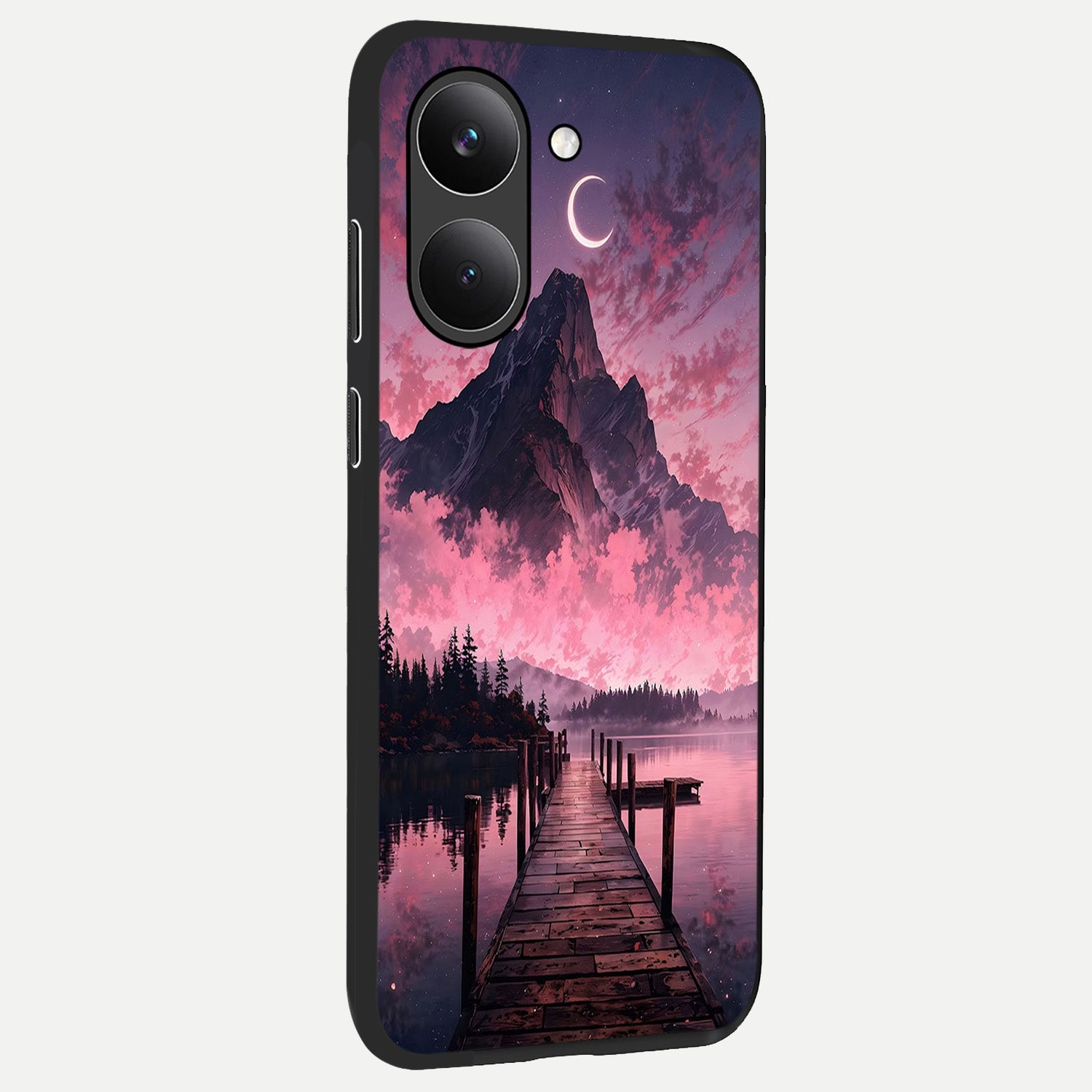  Beautiful Mountain View back cover For Poco X8 Pro slim fit glass case with vibrant aesthetic design