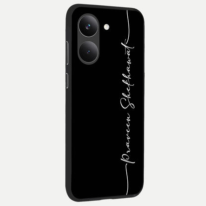  Black Tune Custom Name back cover For Poco X8 Pro slim fit glass case with vibrant aesthetic design