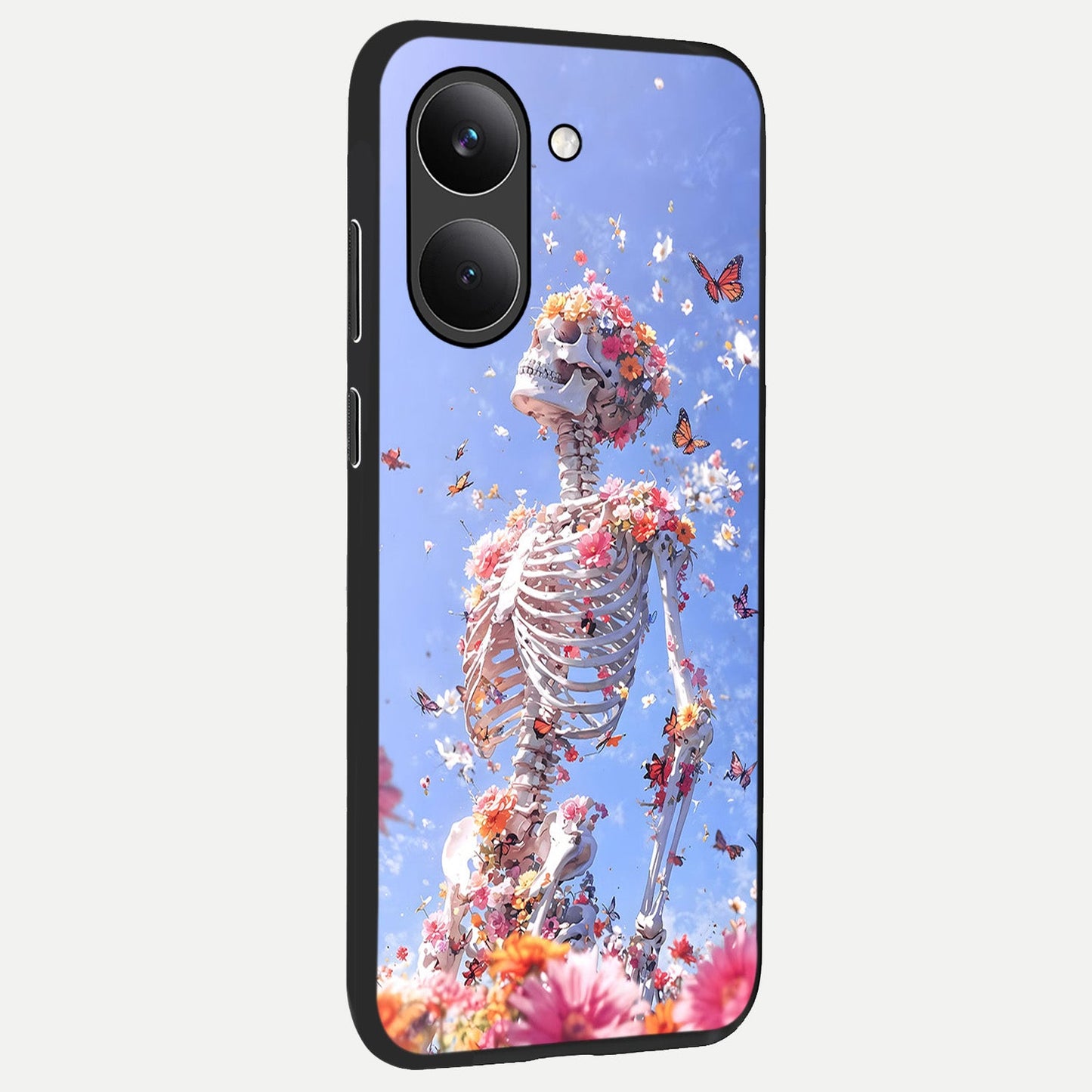  Bloom Beyond Bones back cover For Poco X8 Pro slim fit glass case with vibrant aesthetic design