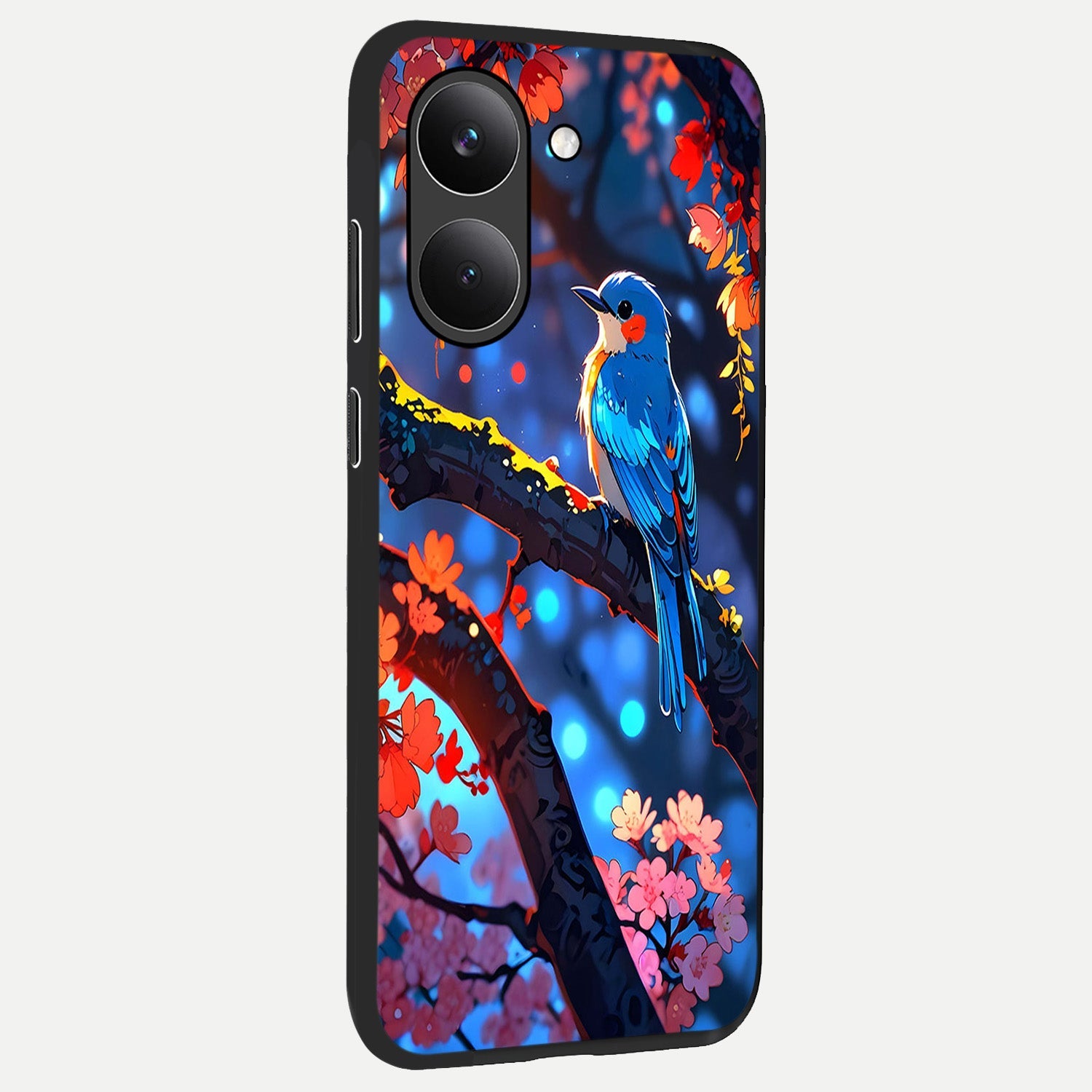  Blooming Water Drift back cover For Poco X8 Pro slim fit glass case with vibrant aesthetic design