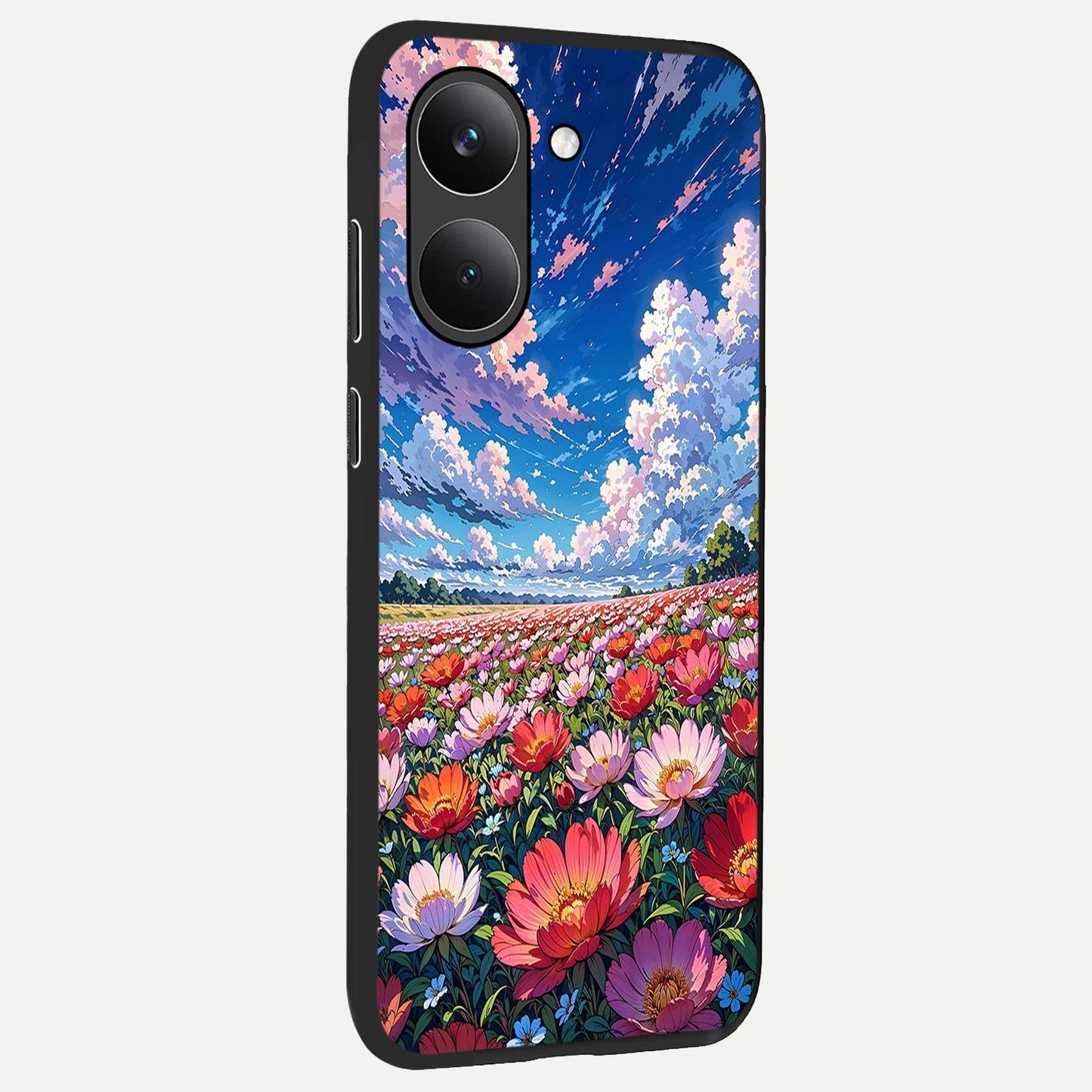  Blossom Sky Field back cover For Poco X8 Pro slim fit glass case with vibrant aesthetic design