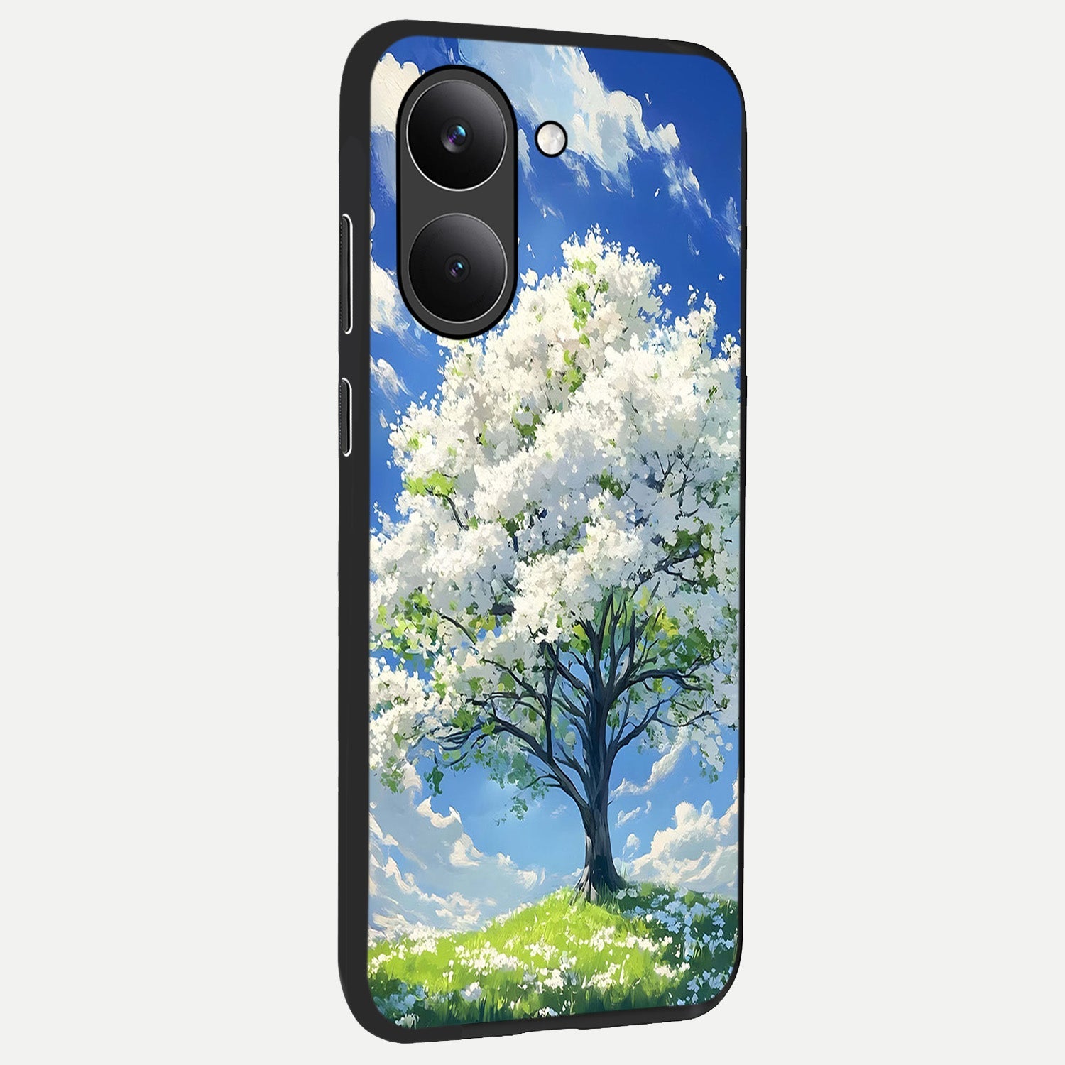  Blossom Sky Serenity back cover For Poco X8 Pro slim fit glass case with vibrant aesthetic design