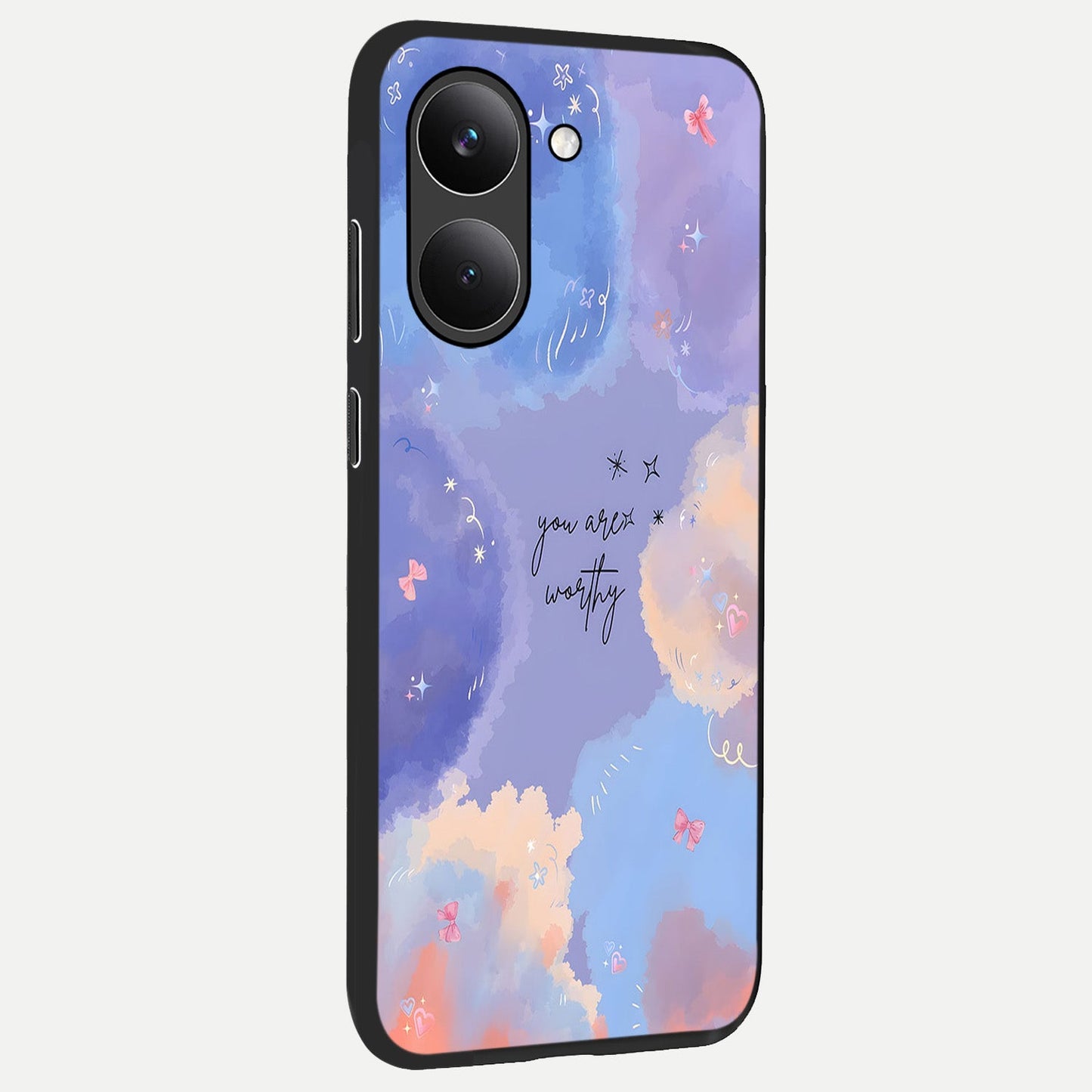  Celestial Cloud Magic back cover For Poco X8 Pro slim fit glass case with vibrant aesthetic design