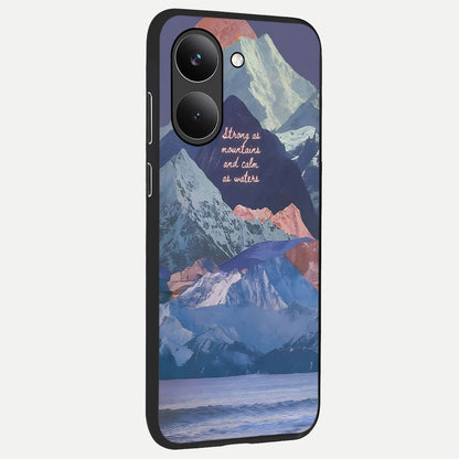  Celestial Mountain Calm back cover For Poco X8 Pro slim fit glass case with vibrant aesthetic design