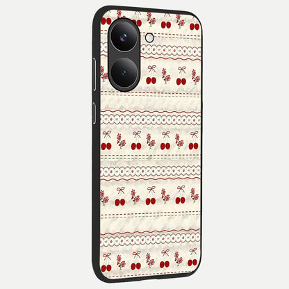  Cherry Bloom Charm back cover For Poco X8 Pro slim fit glass case with vibrant aesthetic design