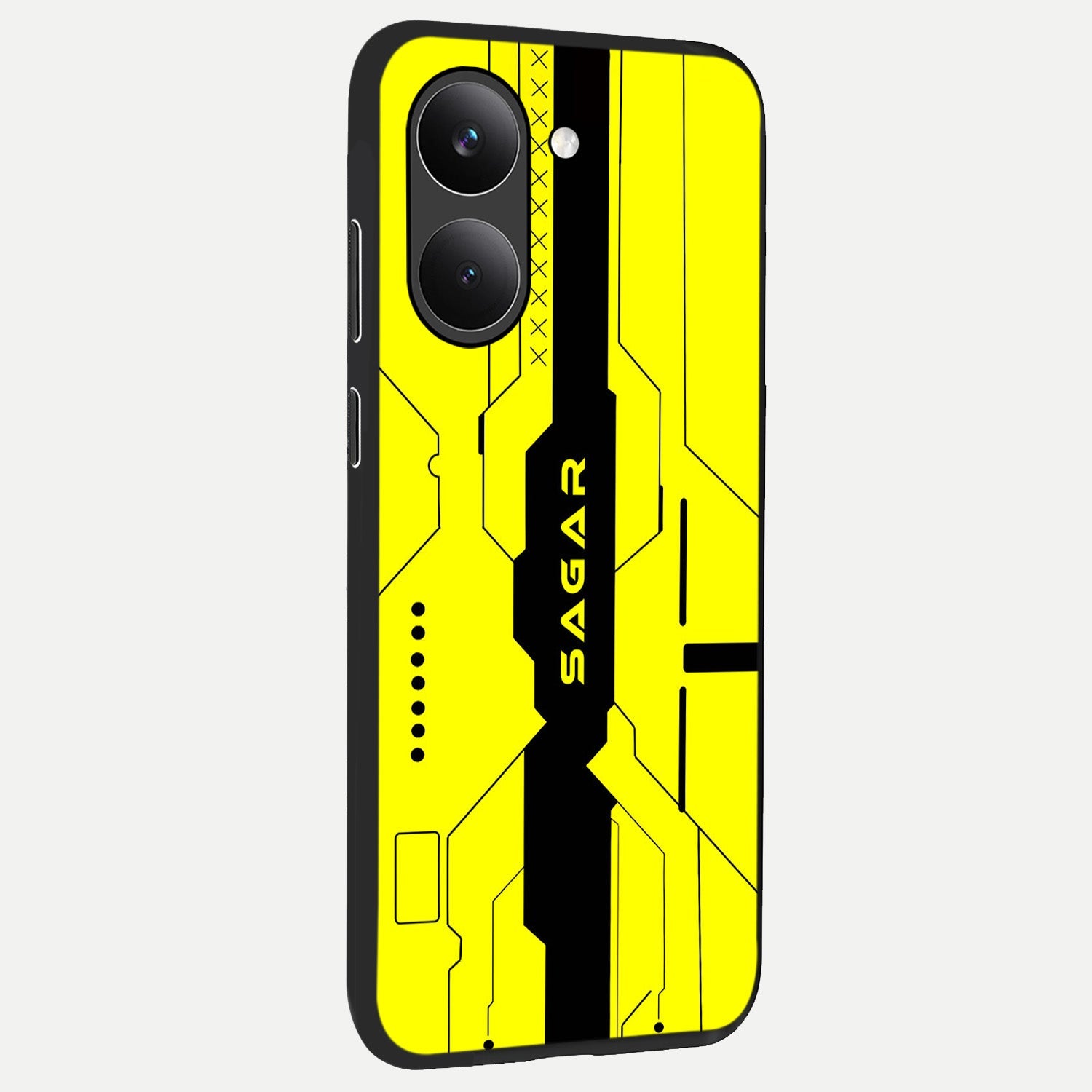  Circuit CYBERPUNK Custom Name back cover For Poco X8 Pro slim fit glass case with vibrant aesthetic design