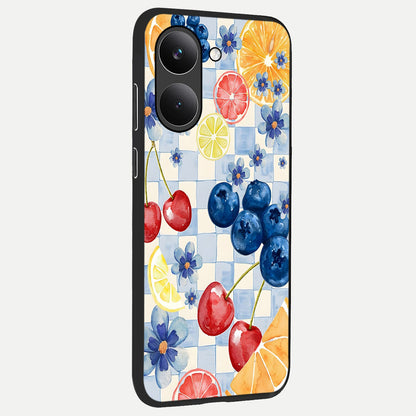  Citrus Bloom Joy back cover For Poco X8 Pro slim fit glass case with vibrant aesthetic design
