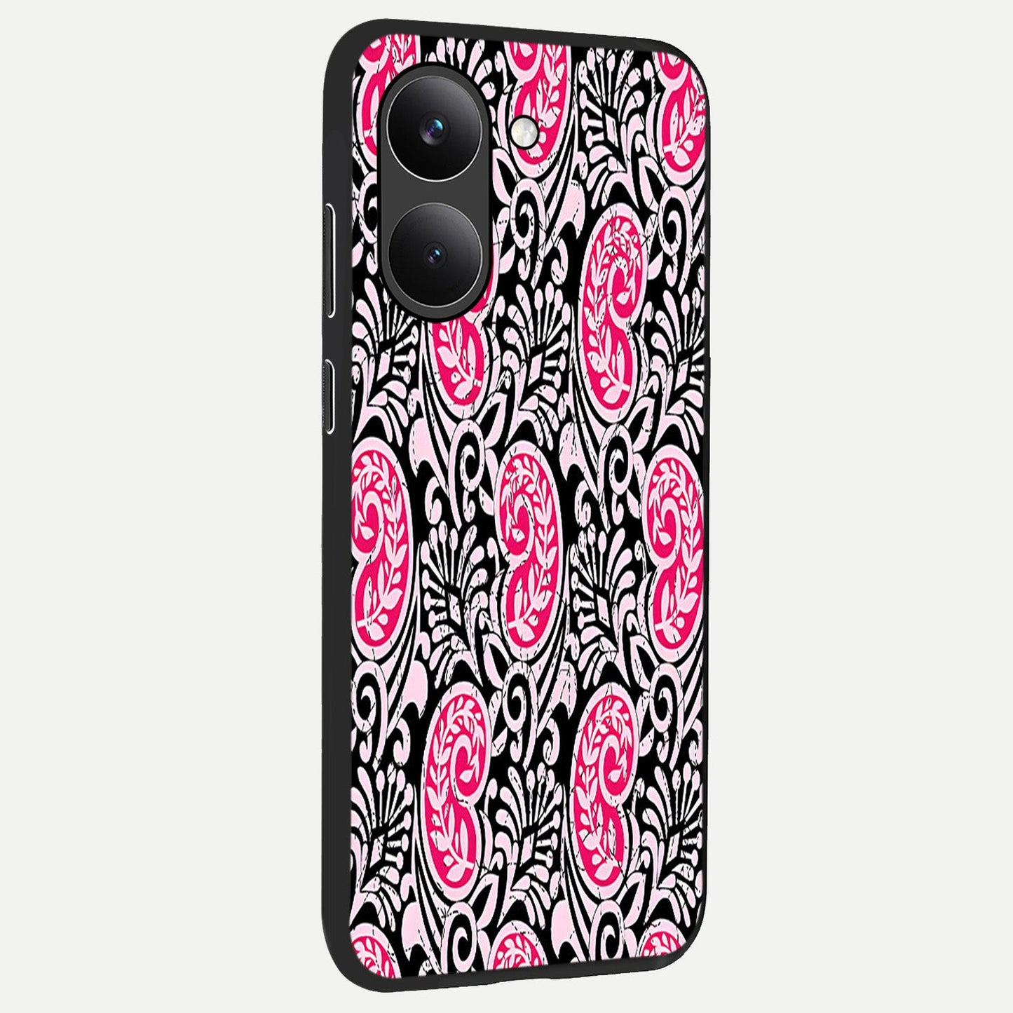  Crimson Paisley Charm back cover For Poco X8 Pro slim fit glass case with vibrant aesthetic design
