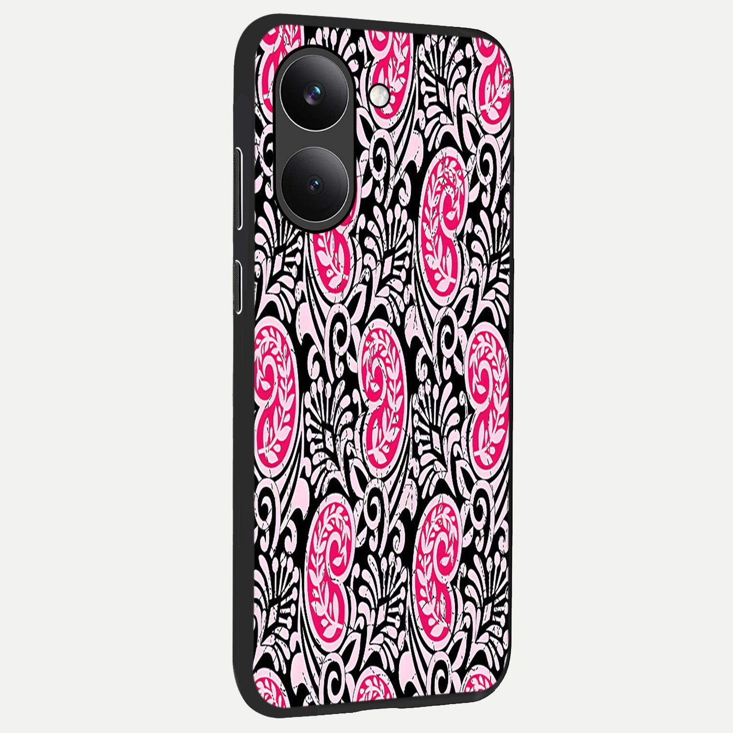  Crimson Paisley Charm back cover For Poco X8 Pro slim fit glass case with vibrant aesthetic design