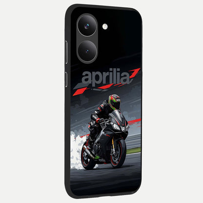  Dark Aprilla back cover For Poco X8 Pro slim fit glass case with vibrant aesthetic design