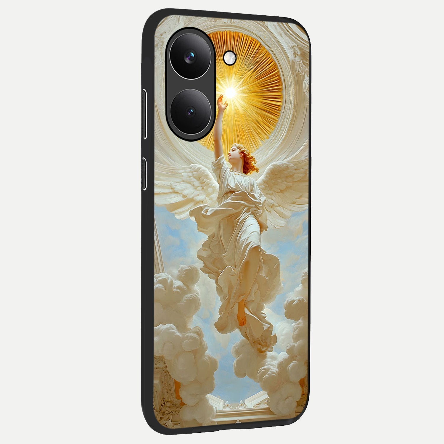  Divine Light Angel back cover For Poco X8 Pro slim fit glass case with vibrant aesthetic design