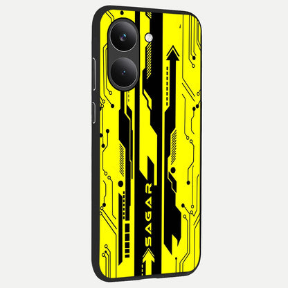 Electric Pulse CYBERPUNK Custom Name back cover For Poco X8 Pro slim fit glass case with vibrant aesthetic design