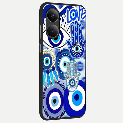  Evil Eyes Dream back cover For Poco X8 Pro slim fit glass case with vibrant aesthetic design