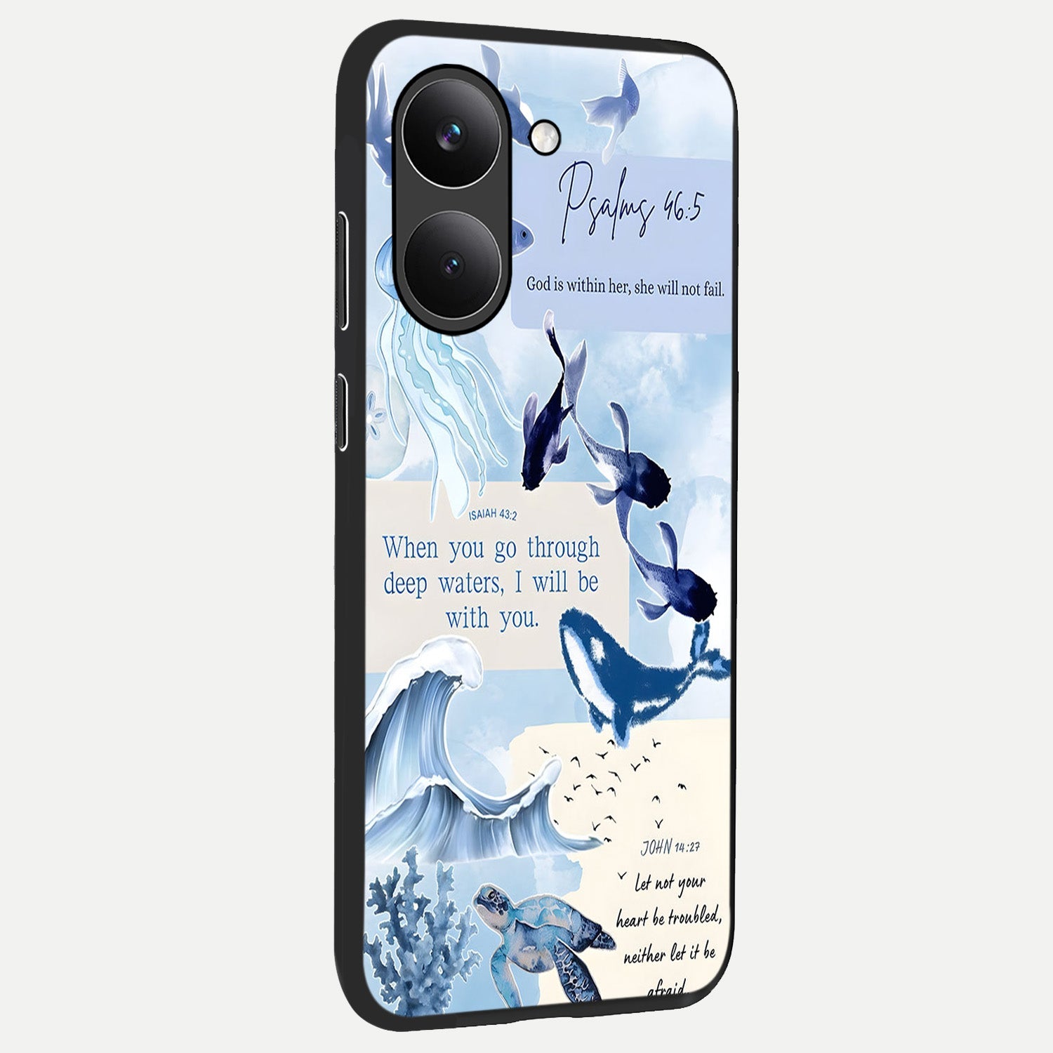  Faithful Ocean Promise back cover For Poco X8 Pro slim fit glass case with vibrant aesthetic design