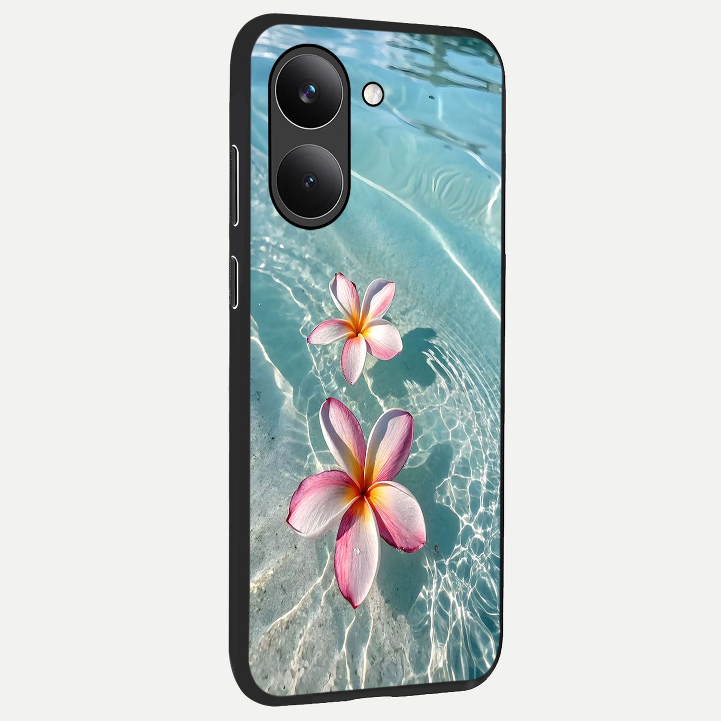  Floating Bloom Bliss back cover For Poco X8 Pro slim fit glass case with vibrant aesthetic design
