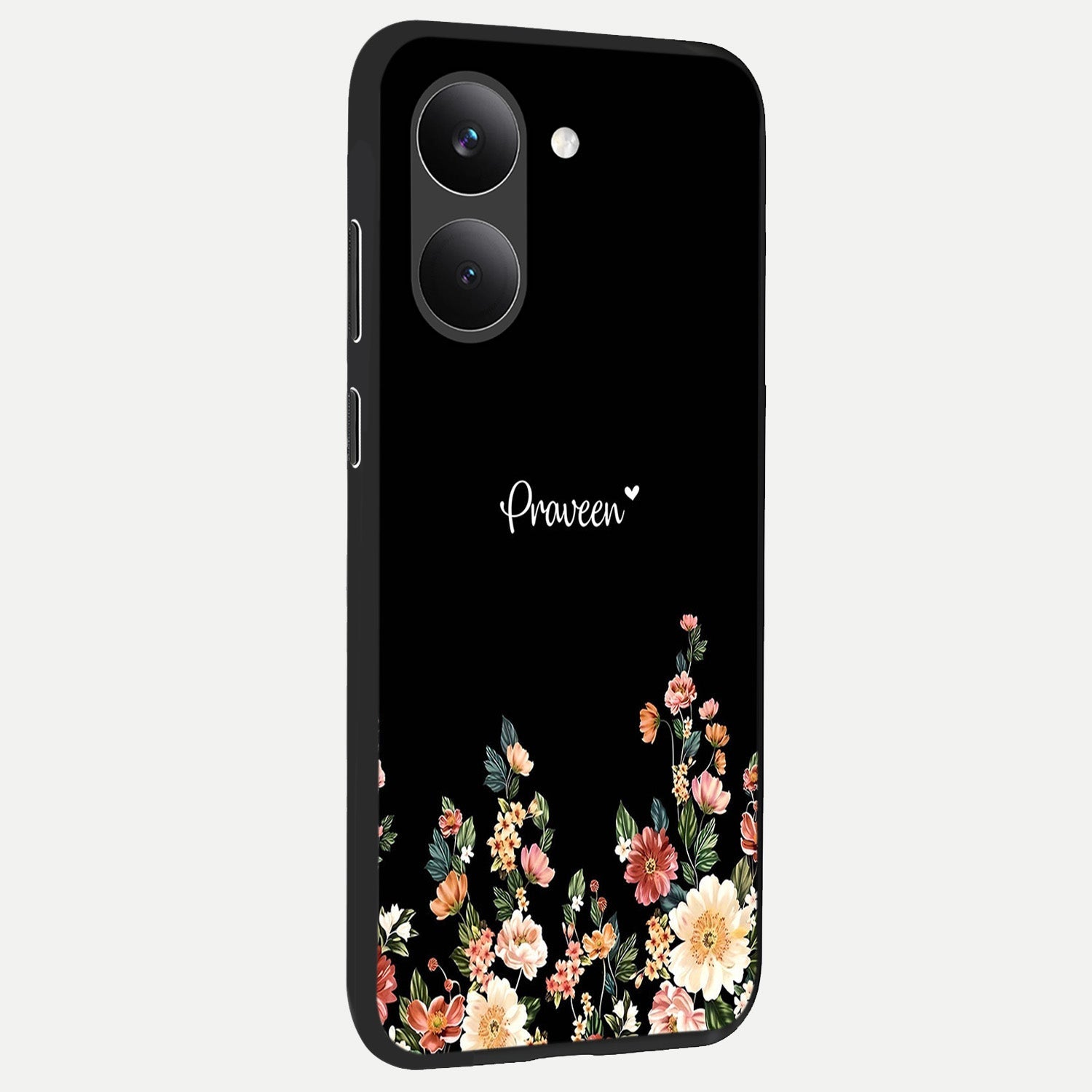  Floral Design Personalized Custom Name back cover For Poco X8 Pro slim fit glass case with vibrant aesthetic design