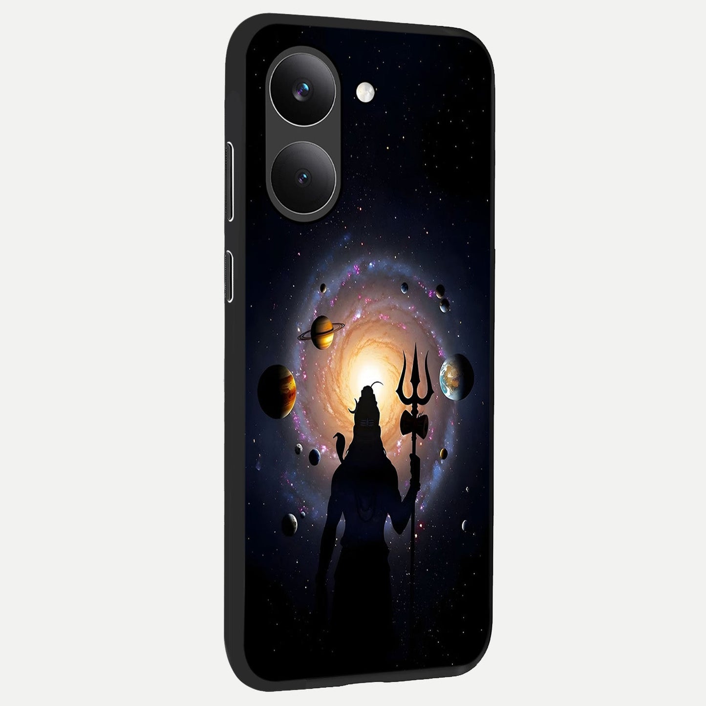  Galactic Shiva Vision back cover For Poco X8 Pro slim fit glass case with vibrant aesthetic design
