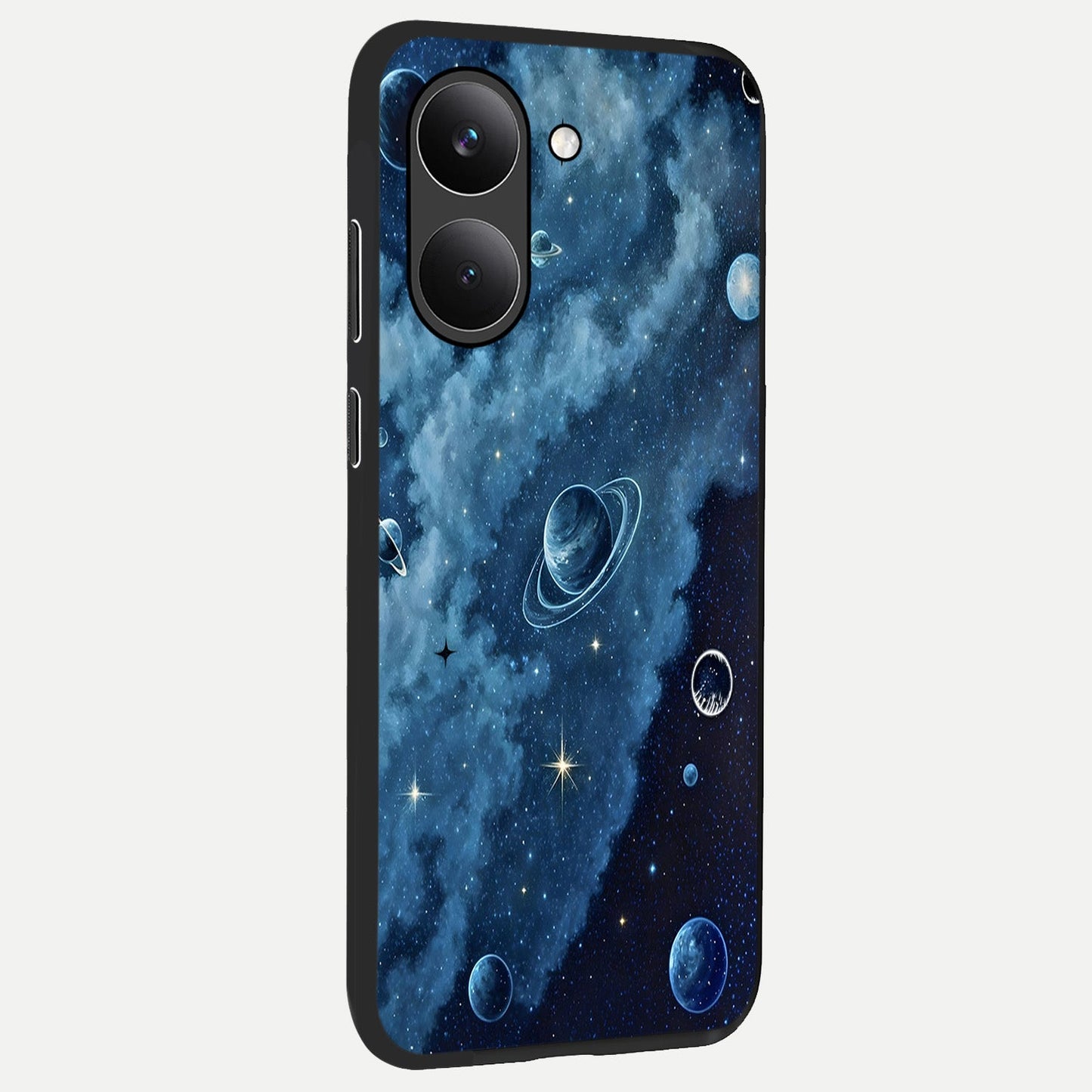 Galaxy Dream Space back cover For Poco X8 Pro slim fit glass case with vibrant aesthetic design