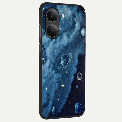  Galaxy Dream Space back cover For Poco X8 Pro slim fit glass case with vibrant aesthetic design