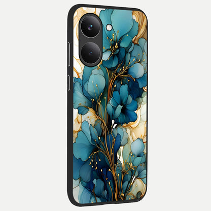  Golden Bloom Symphony back cover For Poco X8 Pro slim fit glass case with vibrant aesthetic design