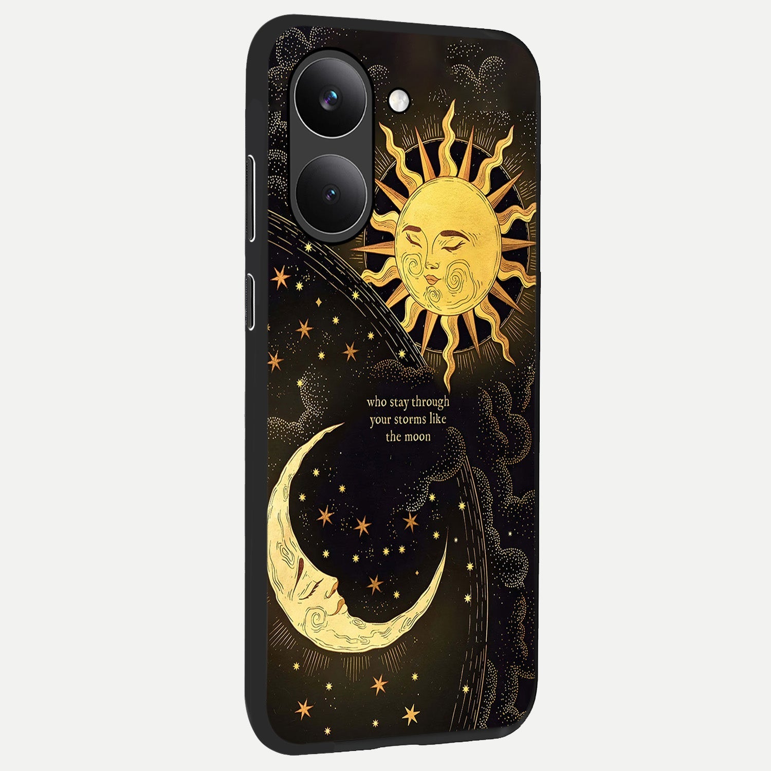  Golden Lunar Love back cover For Poco X8 Pro slim fit glass case with vibrant aesthetic design