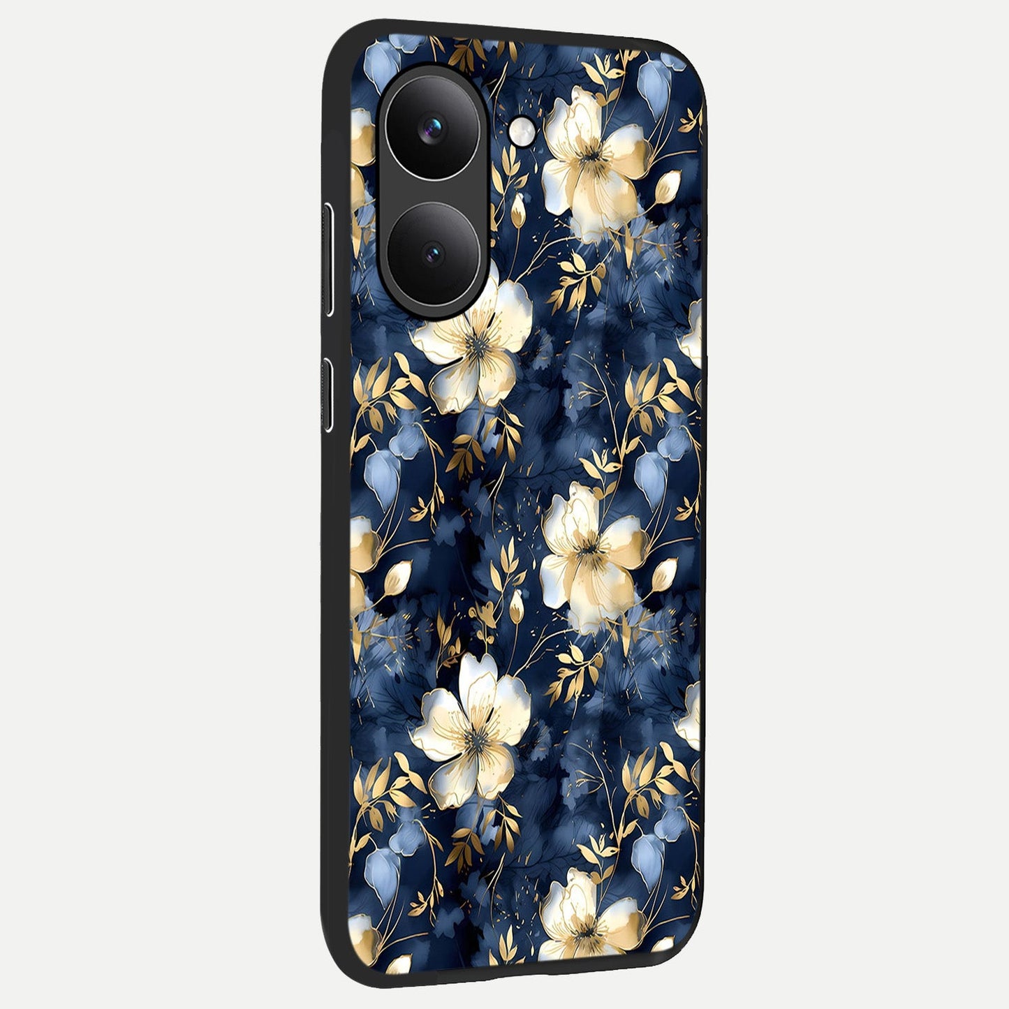  Golden Midnight Bloom back cover For Poco X8 Pro slim fit glass case with vibrant aesthetic design