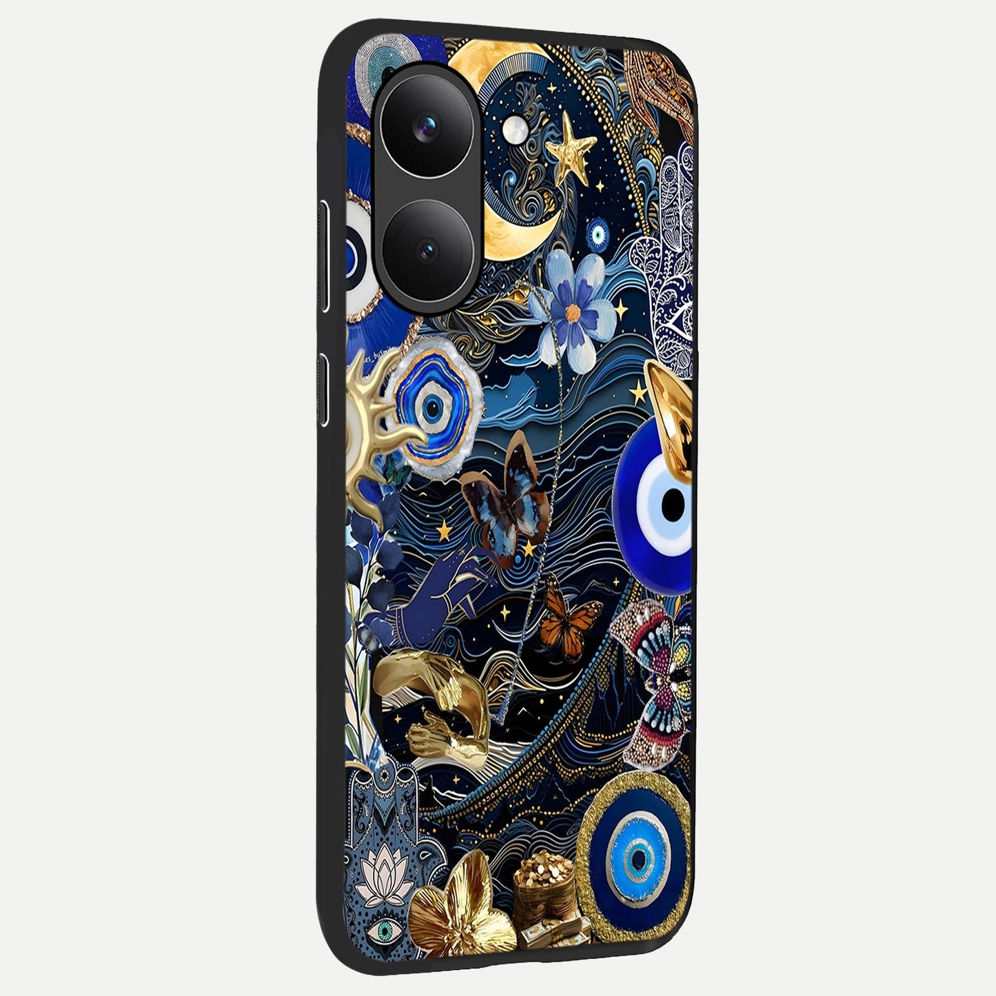  Golden Moon Magic back cover For Poco X8 Pro slim fit glass case with vibrant aesthetic design