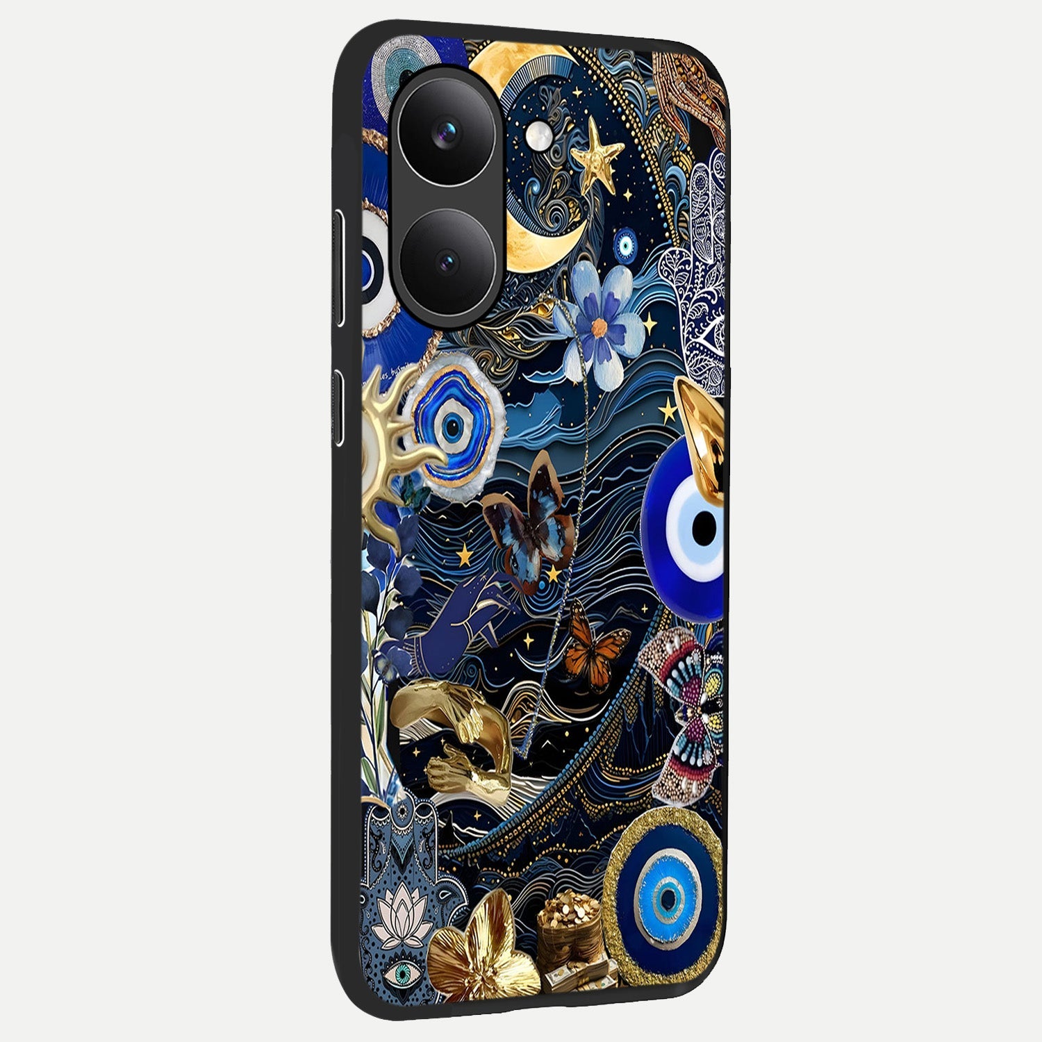  Golden Moon Magic back cover For Poco X8 Pro slim fit glass case with vibrant aesthetic design