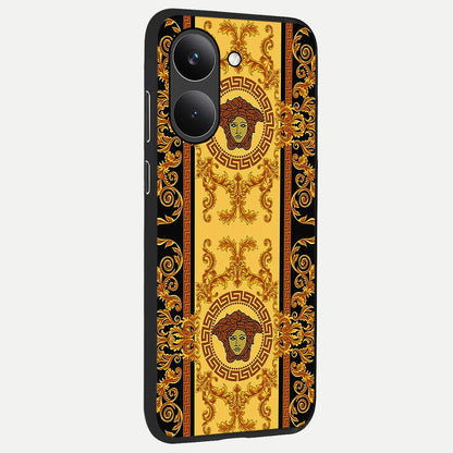  Golden Royal Heritage back cover For Poco X8 Pro slim fit glass case with vibrant aesthetic design