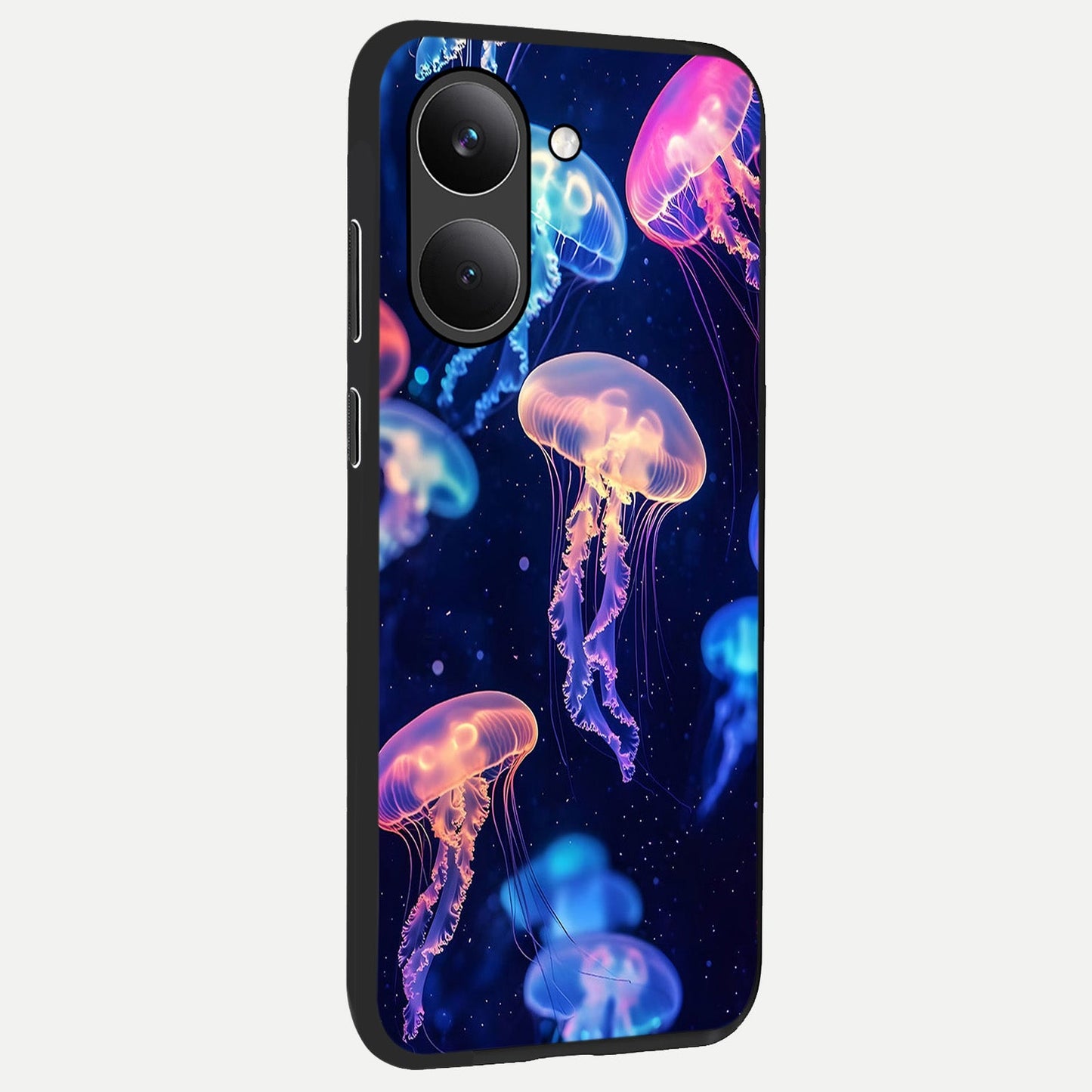  Jellyfish Pattern back cover For Poco X8 Pro slim fit glass case with vibrant aesthetic design