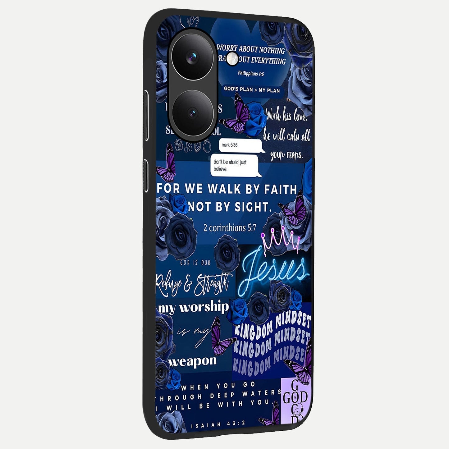  Kingdom Faith Glow back cover For Poco X8 Pro slim fit glass case with vibrant aesthetic design