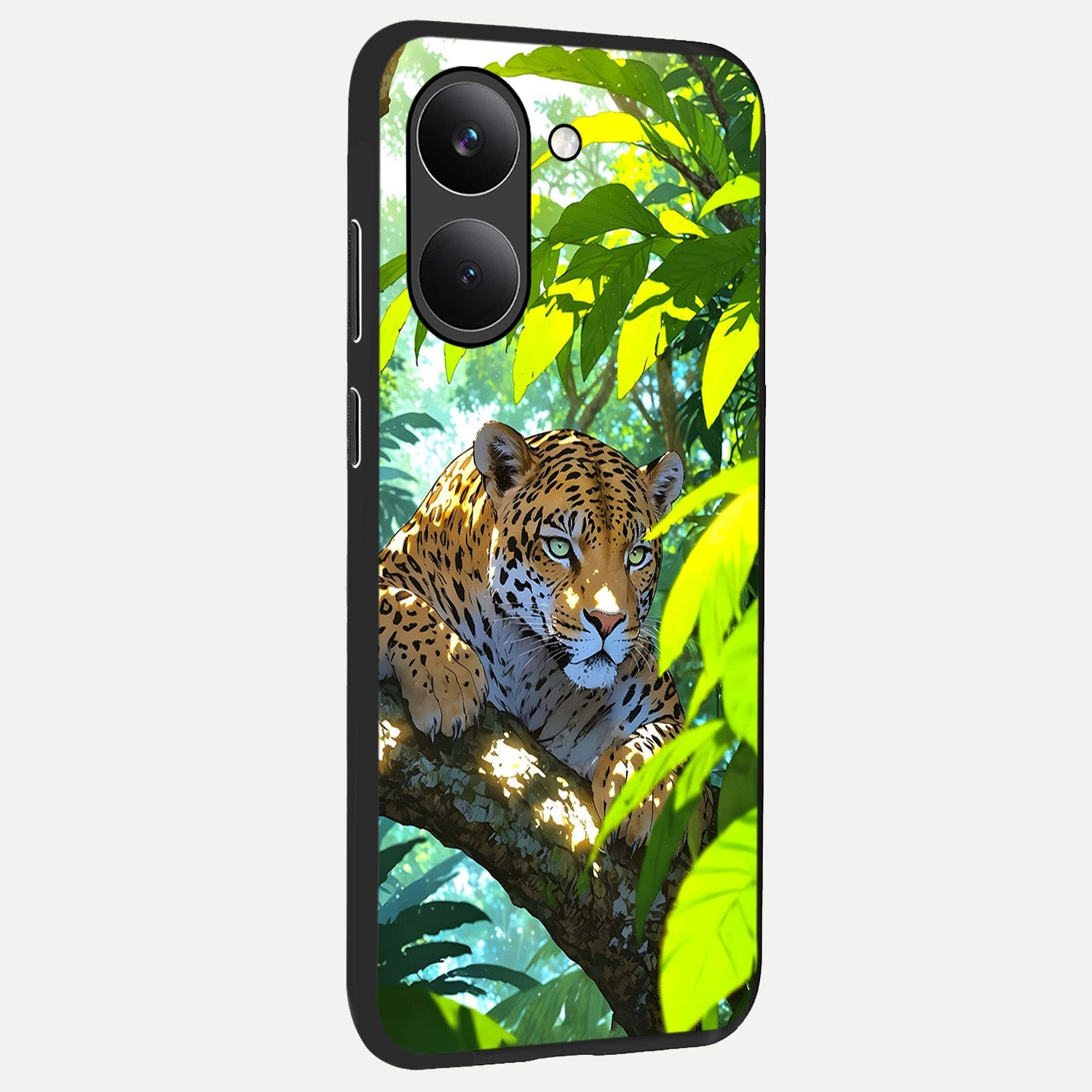  Leopard in Jungle back cover For Poco X8 Pro slim fit glass case with vibrant aesthetic design