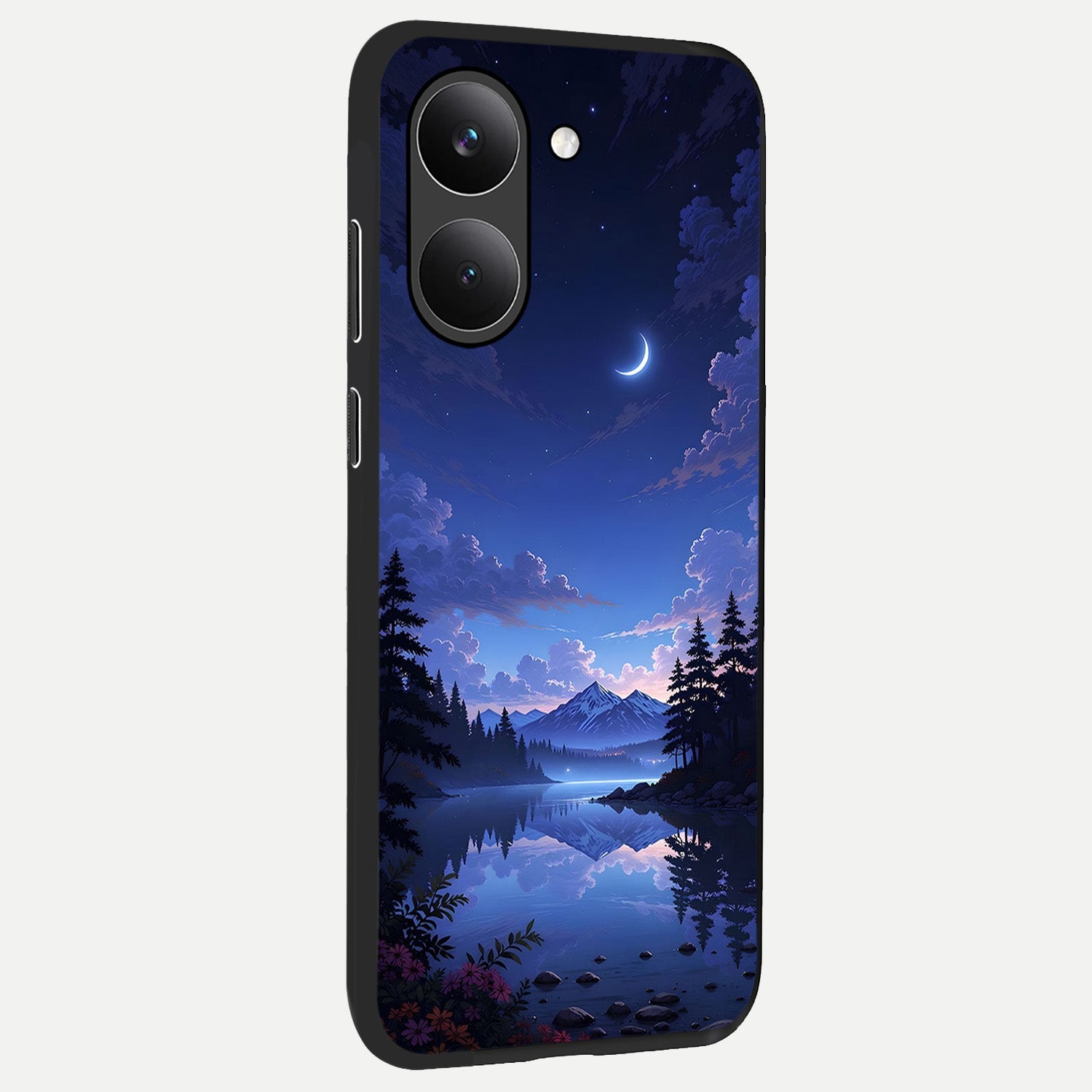  Midnight Lake Peace back cover For Poco X8 Pro slim fit glass case with vibrant aesthetic design