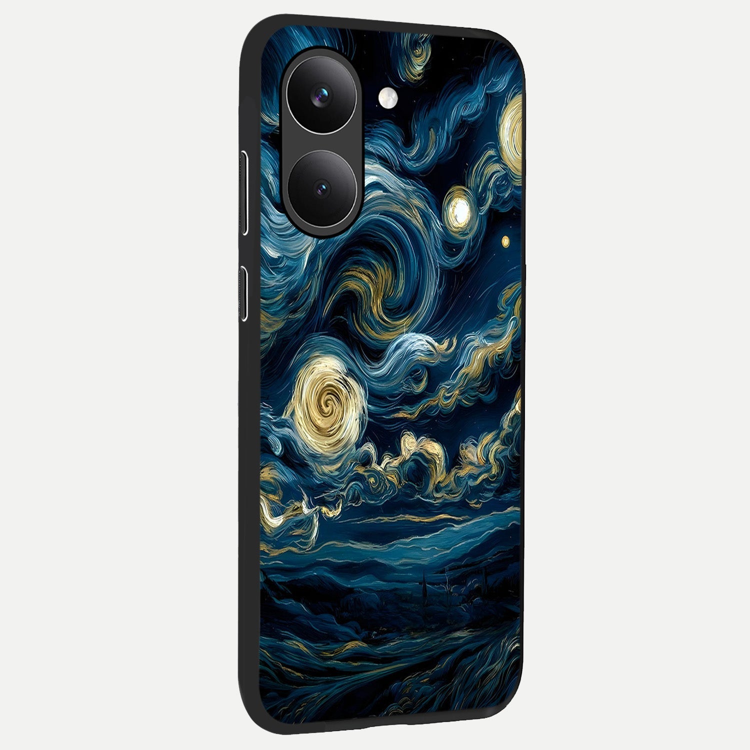  Midnight Sky Whirl back cover For Poco X8 Pro slim fit glass case with vibrant aesthetic design