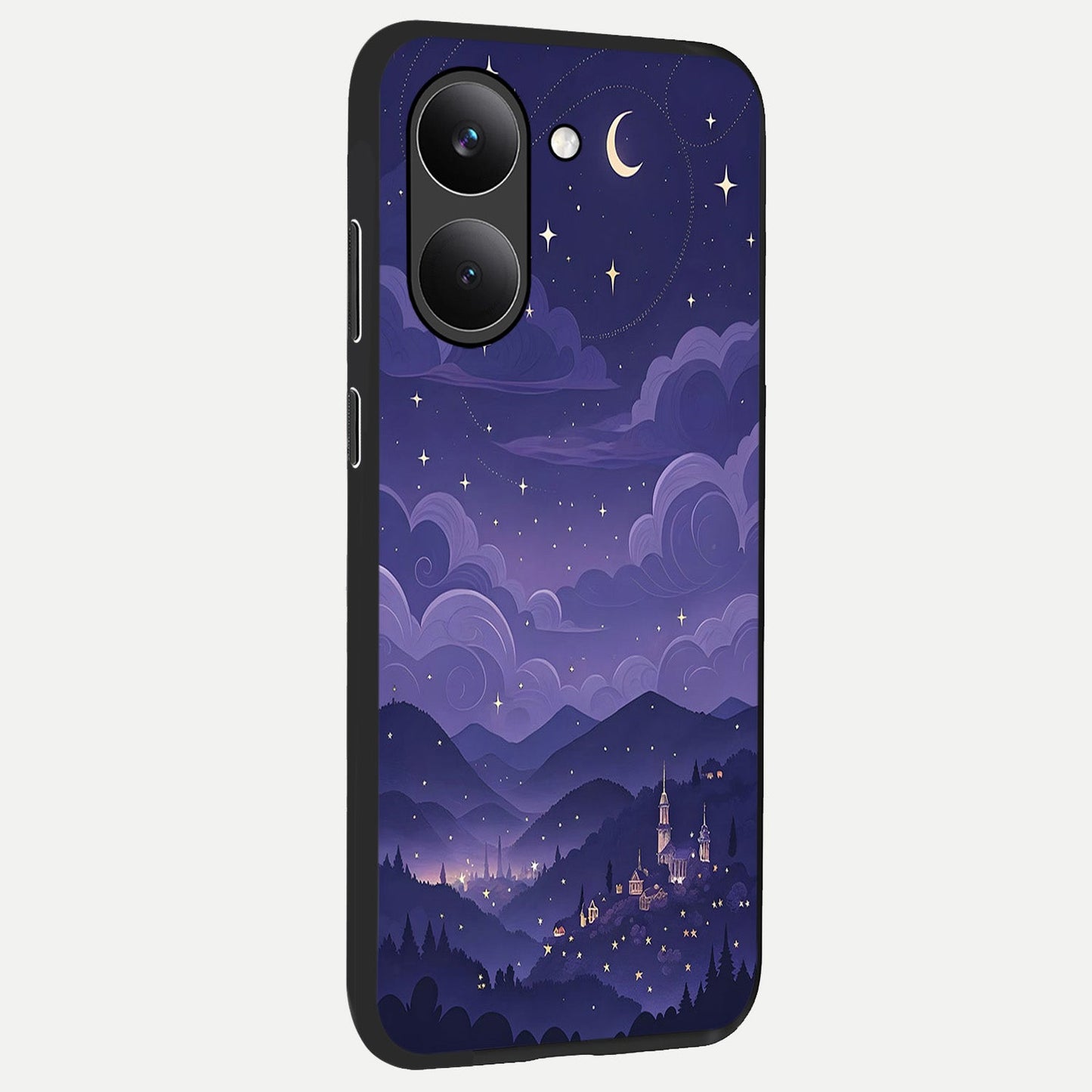 Minimal Night View back cover For Poco X8 Pro slim fit glass case with vibrant aesthetic design
