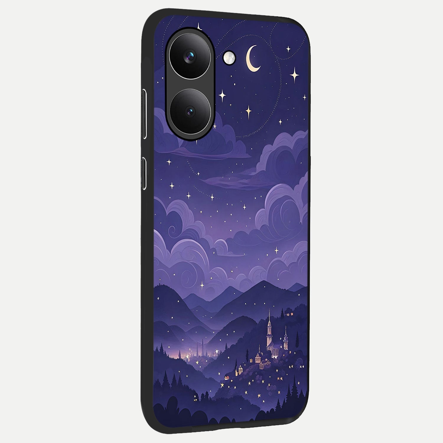  Minimal Night View back cover For Poco X8 Pro slim fit glass case with vibrant aesthetic design