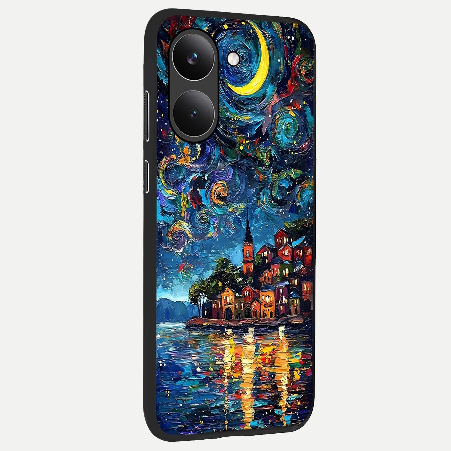  Moonlight Harbor Glow back cover For Poco X8 Pro slim fit glass case with vibrant aesthetic design