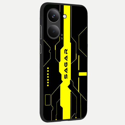  Neon CYBERPUNK Custom Name back cover For Poco X8 Pro slim fit glass case with vibrant aesthetic design