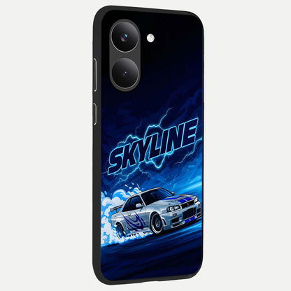  Neon Drift Beast back cover For Poco X8 Pro slim fit glass case with vibrant aesthetic design