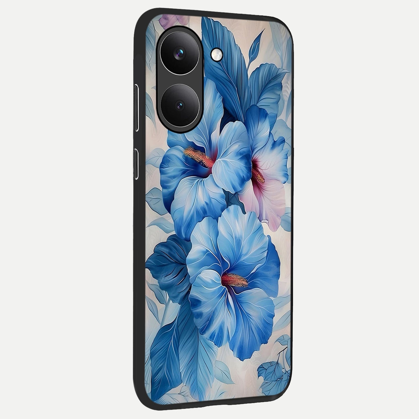  Ocean Hibiscus Grace back cover For Poco X8 Pro slim fit glass case with vibrant aesthetic design