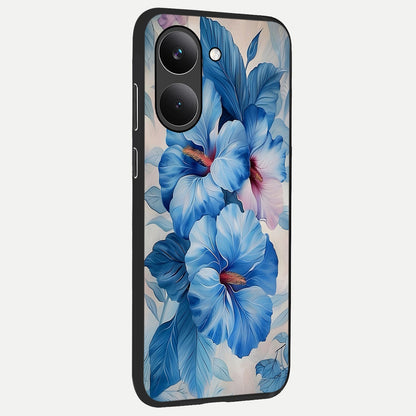  Ocean Hibiscus Grace back cover For Poco X8 Pro slim fit glass case with vibrant aesthetic design