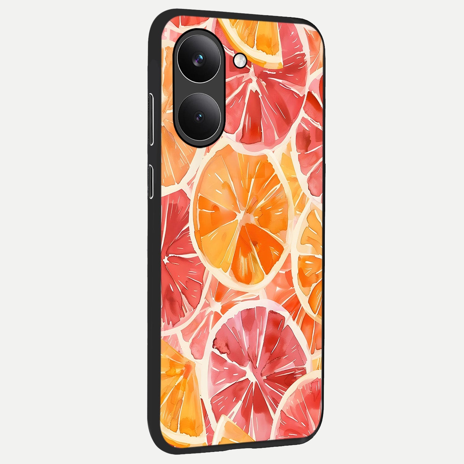  Orange Fruits Pattern back cover For Poco X8 Pro slim fit glass case with vibrant aesthetic design