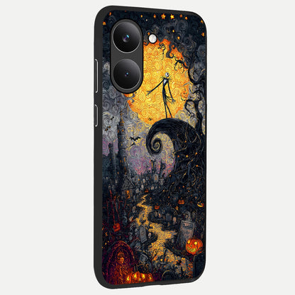  Pumpkin Moon Night back cover For Poco X8 Pro slim fit glass case with vibrant aesthetic design