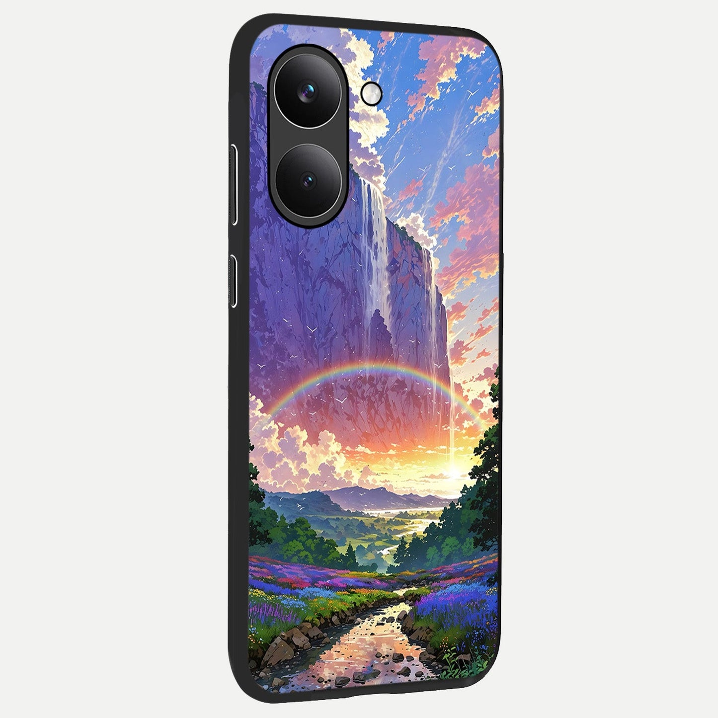  Rainbow Valley Dream back cover For Poco X8 Pro slim fit glass case with vibrant aesthetic design